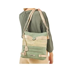 Rieker Crossbody Shimmer Bag - Green Gold Combi