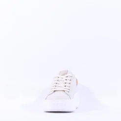 Women NeroGiardini Cuff Platform Trainer - Cream Tan