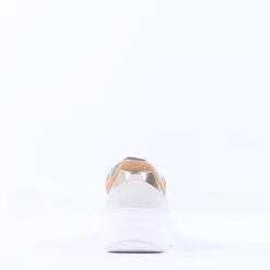 Women NeroGiardini Cuff Platform Trainer - Cream Tan
