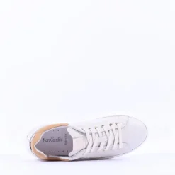 Women NeroGiardini Cuff Platform Trainer - Cream Tan