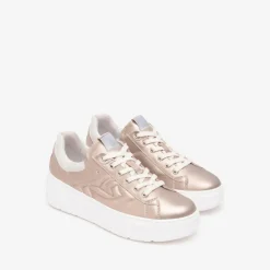 Women NeroGiardini Cuff Platform Trainer - Rose Metallic