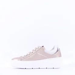 Women NeroGiardini Cuff Platform Trainer - Rose Metallic