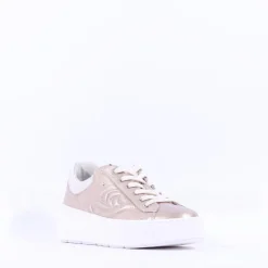 Women NeroGiardini Cuff Platform Trainer - Rose Metallic