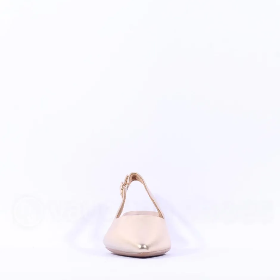 Women Tamaris Cupone Low Block Heel Slingback - Light Gold