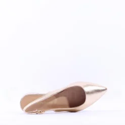 Women Tamaris Cupone Low Block Heel Slingback - Light Gold