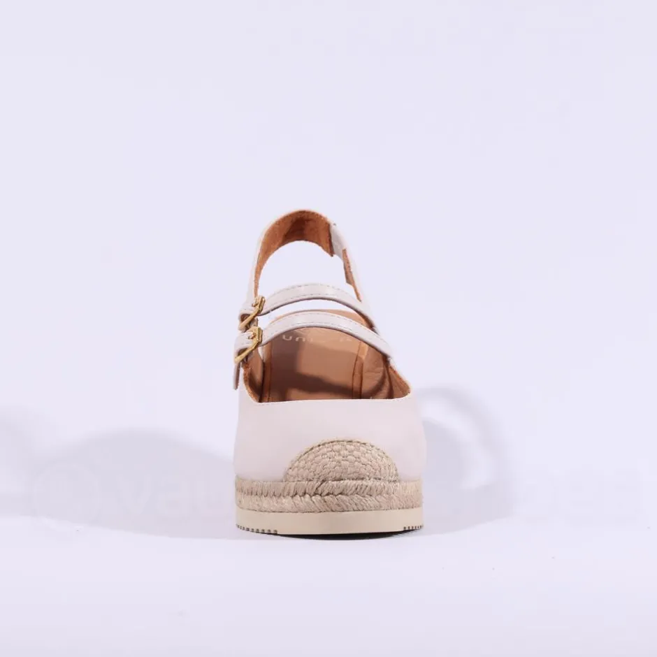 Women Unisa Cyntia Two Strap Espadrille Wedge - Ivory Leather