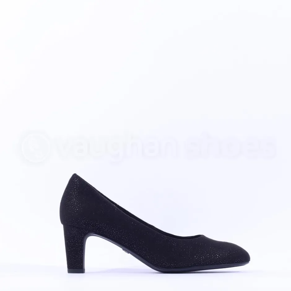 Women Tamaris Daenerys Classic Mid Heel - Black Sparkle
