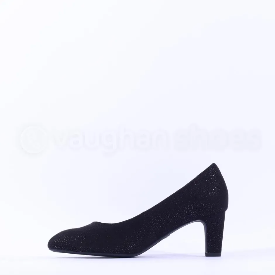 Women Tamaris Daenerys Classic Mid Heel - Black Sparkle