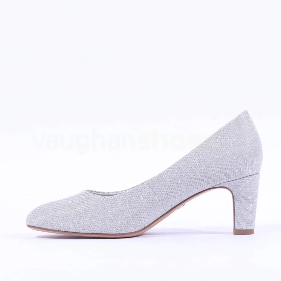 Women Tamaris Daenerys Classic Mid Heel - Silver Sparkle
