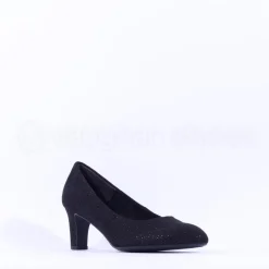 Women Tamaris Daenerys Classic Mid Heel - Black Sparkle