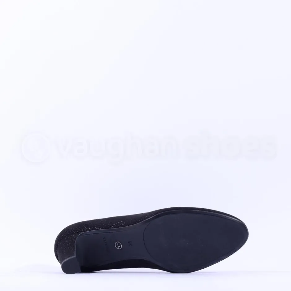 Women Tamaris Daenerys Classic Mid Heel - Black Sparkle