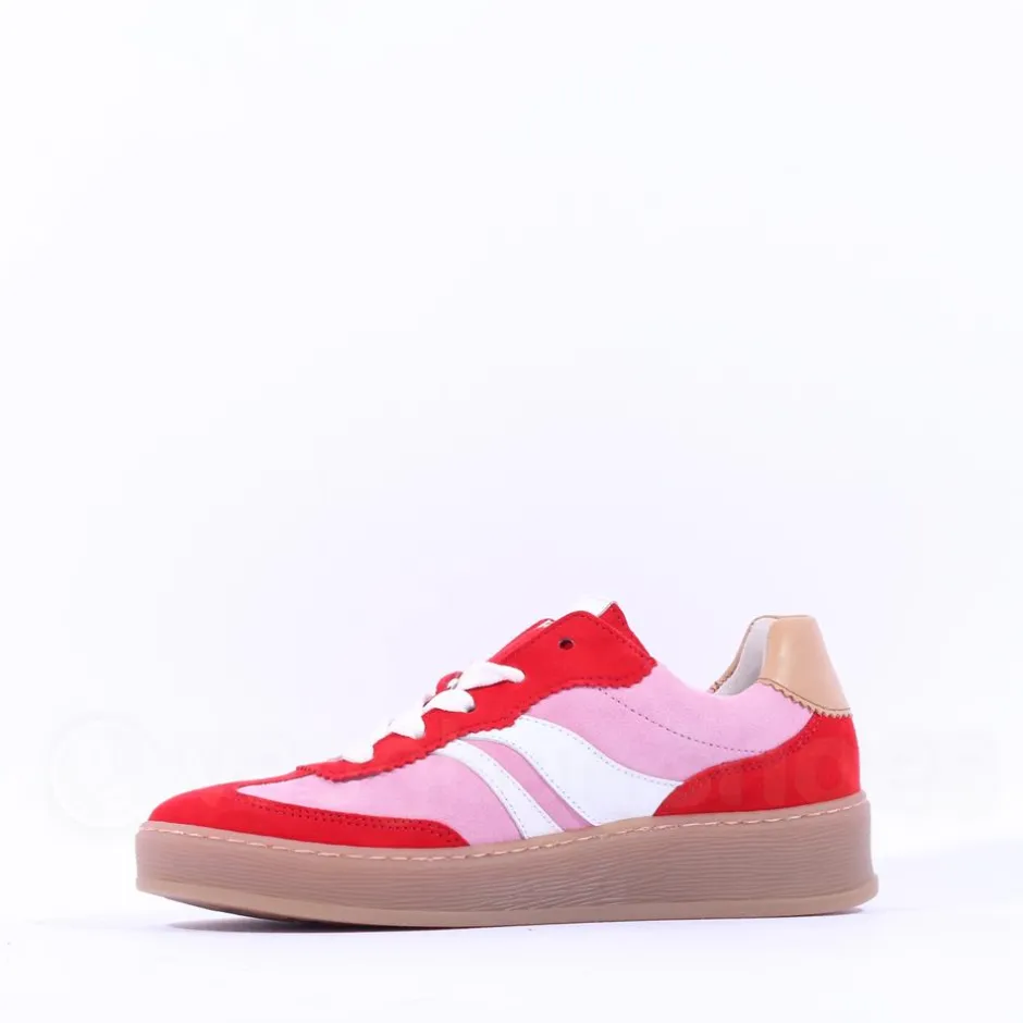Women Gabor Dahma Gumsole Platform Trainer - Red Pink