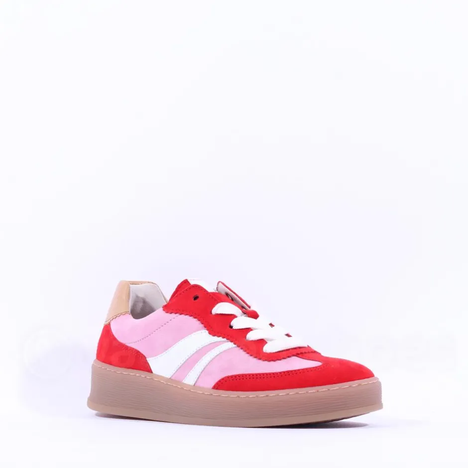 Women Gabor Dahma Gumsole Platform Trainer - Red Pink