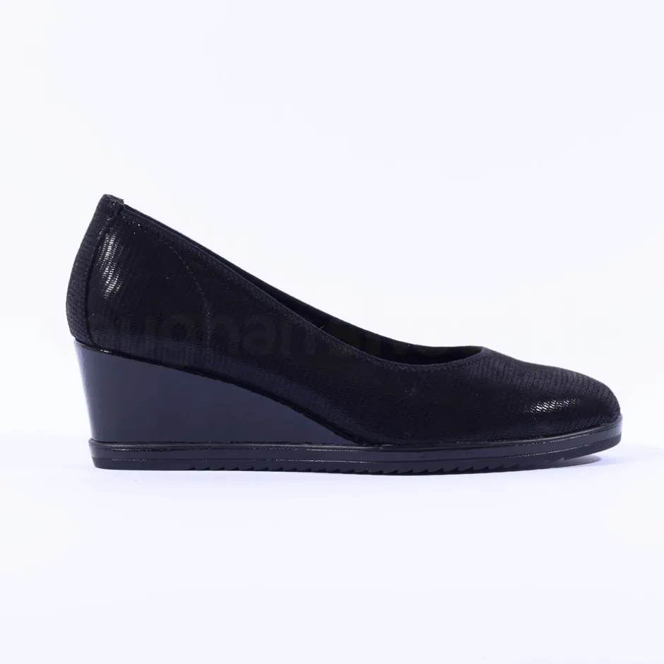 Women Tamaris Dajana Classic Wedge - Black Shimmer