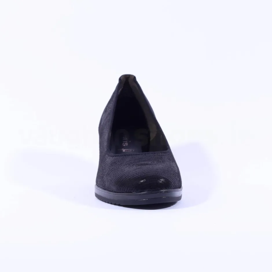 Women Tamaris Dajana Classic Wedge - Black Shimmer