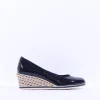 Women Tamaris Dajana Espradrille Wedge - Navy Patent