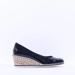 Women Tamaris Dajana Espradrille Wedge - Navy Patent