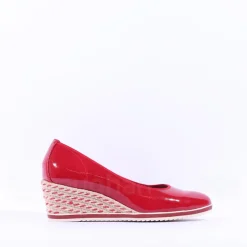 Women Tamaris Dajana Espradrille Wedge - Red Patent
