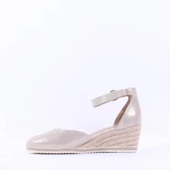 Women Tamaris Dajana Espradrille Wedge Sandal - Champagne
