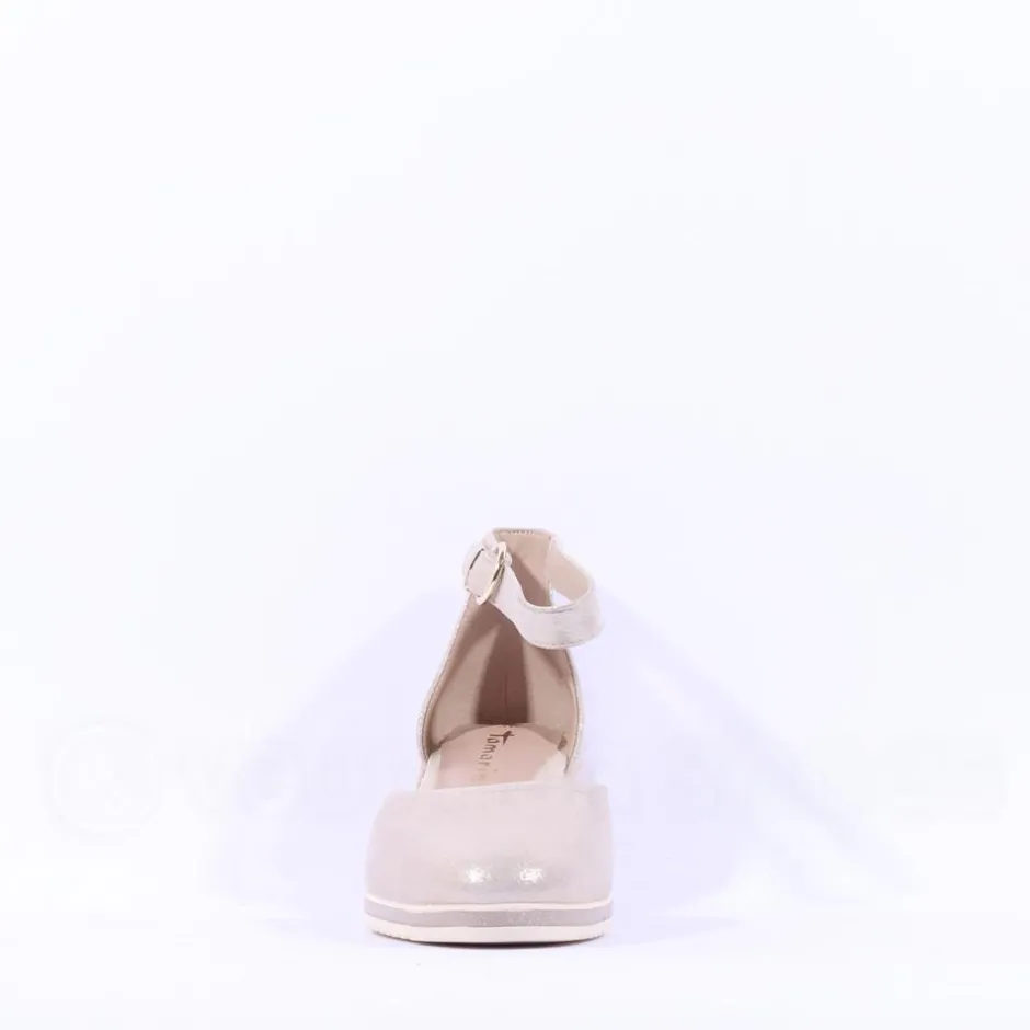 Women Tamaris Dajana Espradrille Wedge Sandal - Champagne