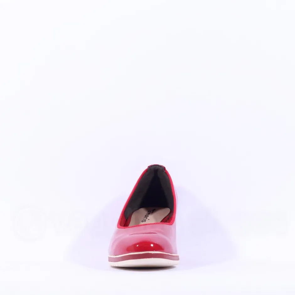 Women Tamaris Dajana Espradrille Wedge - Red Patent