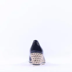 Women Tamaris Dajana Espradrille Wedge - Navy Patent
