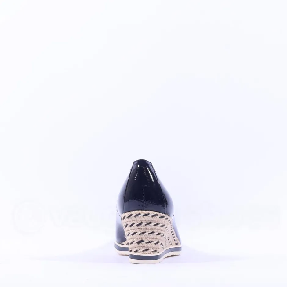 Women Tamaris Dajana Espradrille Wedge - Navy Patent