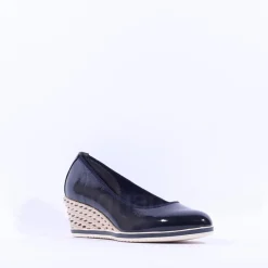 Women Tamaris Dajana Espradrille Wedge - Navy Patent