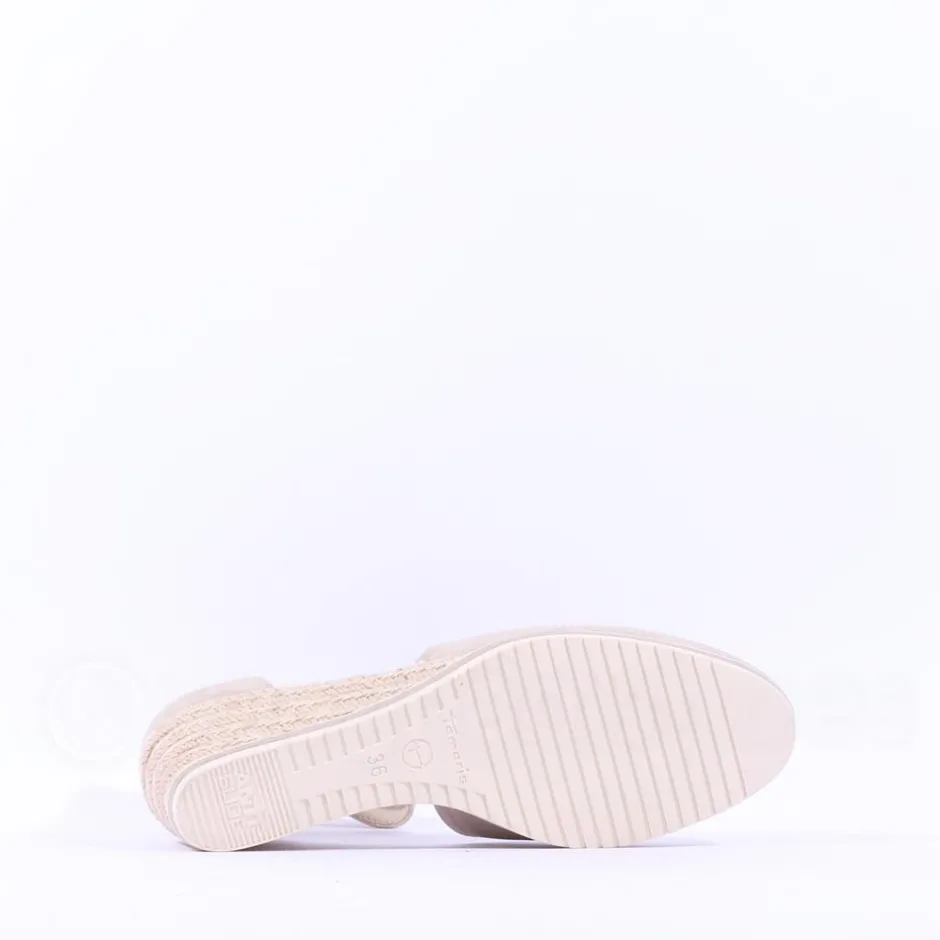 Women Tamaris Dajana Espradrille Wedge Sandal - Champagne