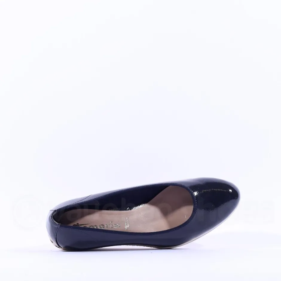 Women Tamaris Dajana Espradrille Wedge - Navy Patent