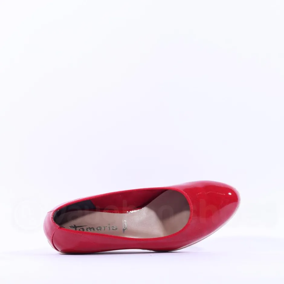 Women Tamaris Dajana Espradrille Wedge - Red Patent