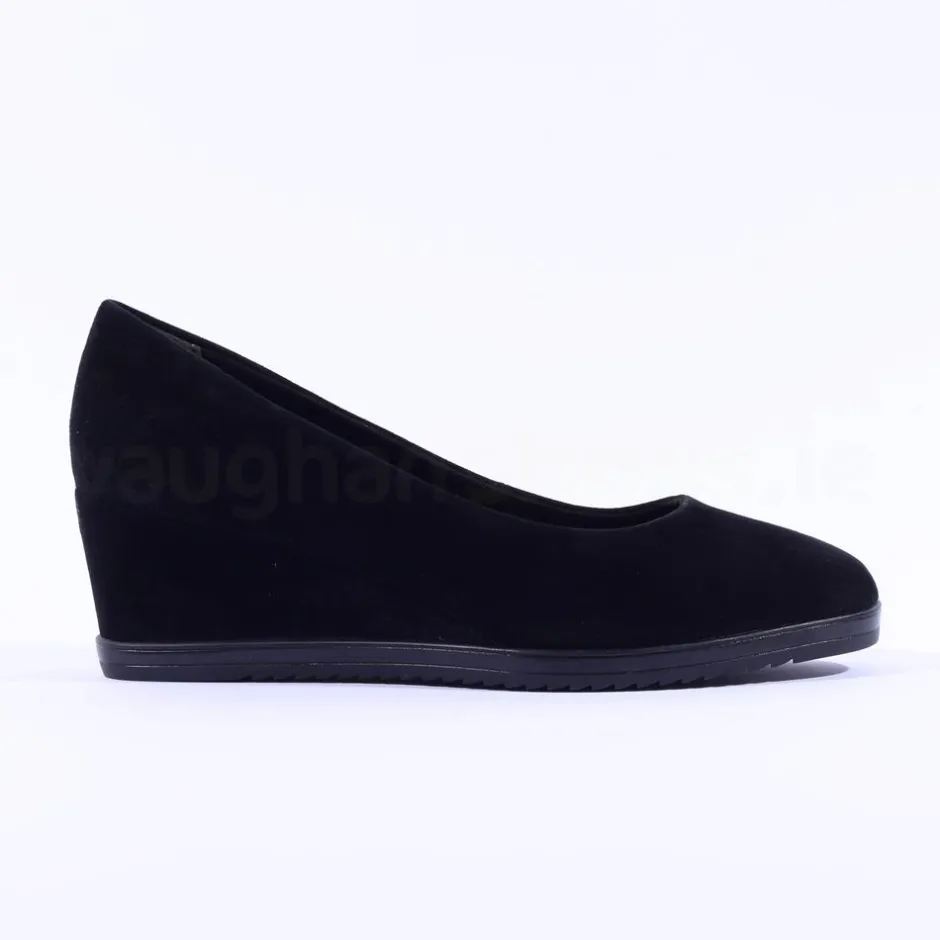 Women Tamaris Dajana Suede Wedge - Black Suede