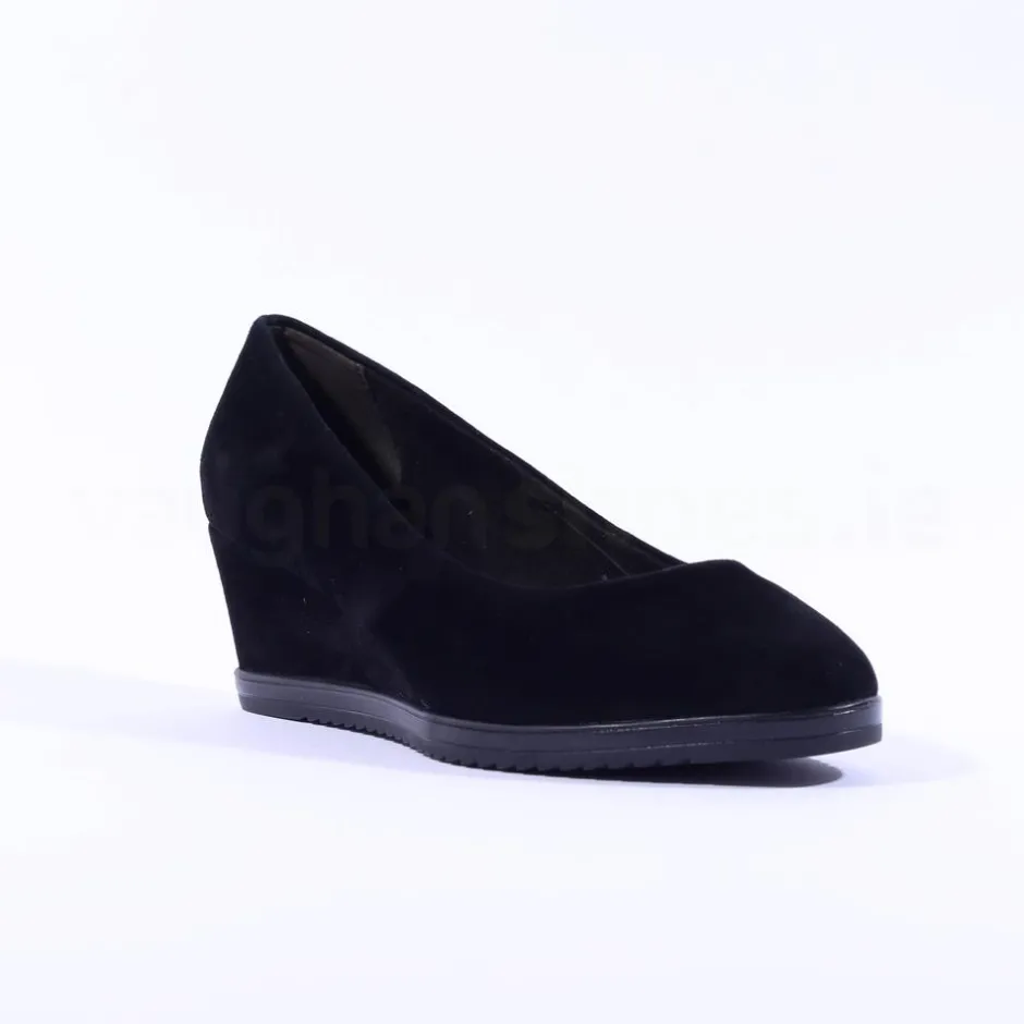 Women Tamaris Dajana Suede Wedge - Black Suede