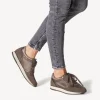 Women Tamaris Daki Side Zip Lace Trainer - Taupe Combi