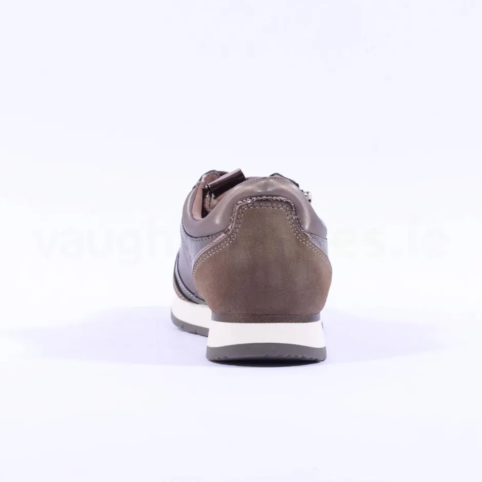 Women Tamaris Daki Side Zip Lace Trainer - Taupe Combi