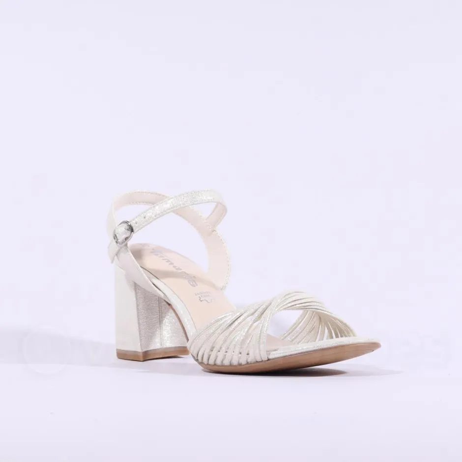 Women Tamaris Dalina Strappy Block Heel Sandal - Champagne