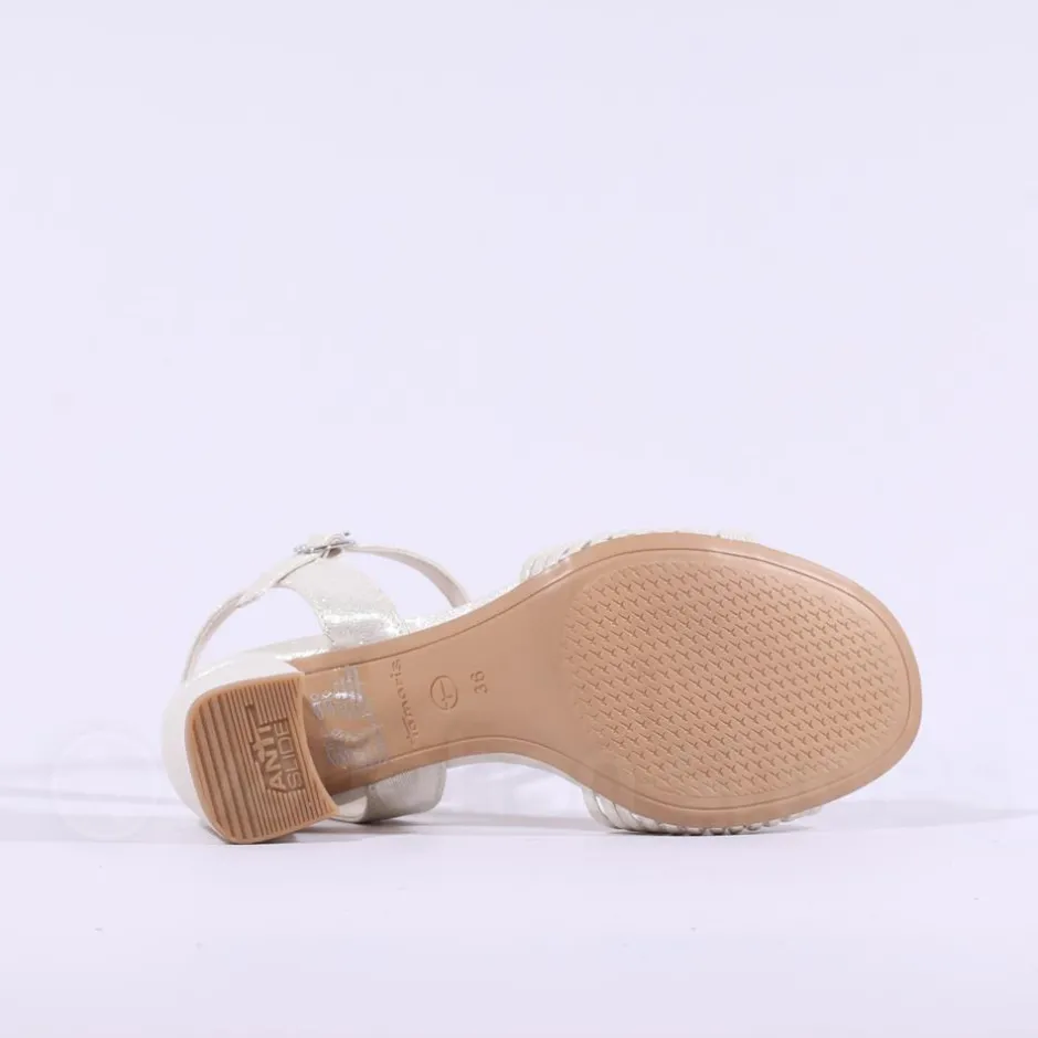 Women Tamaris Dalina Strappy Block Heel Sandal - Champagne