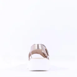 Women Gabor Daphne Chunky Sole Sandal - Metallic Leather