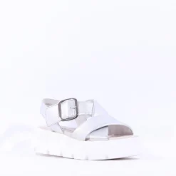 Women Gabor Daphne Chunky Sole Sandal - Silver Leather
