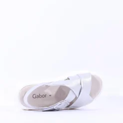Women Gabor Daphne Chunky Sole Sandal - Silver Leather