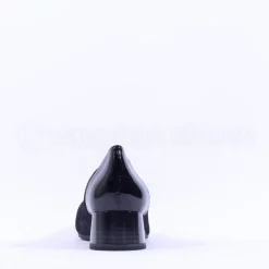 Women Caprice Daria Block Heel Toe Cap Pump - Black Combi