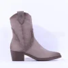 Women Caprice Daytona Western Stud Boot - Taupe Nubuck