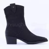 Women Caprice Daytona Western Stud Boot - Black Nubuck