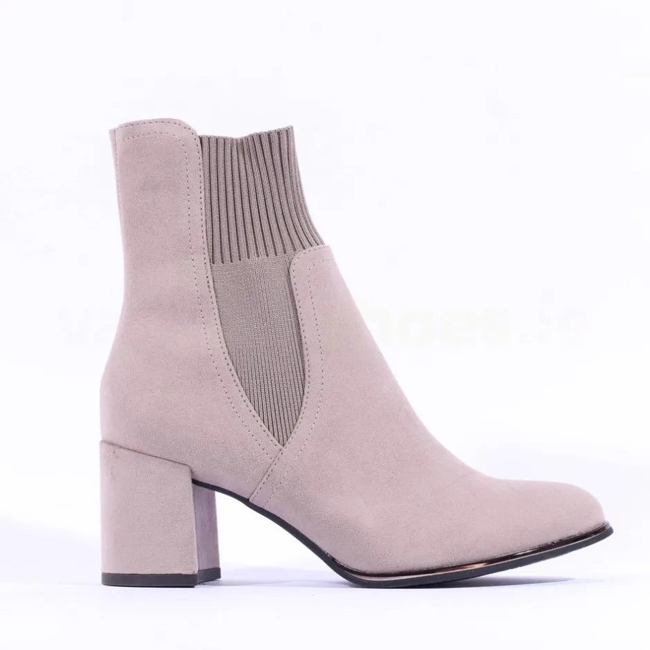 Women Marco Tozzi Delo Block Heel Sock Boot - Taupe