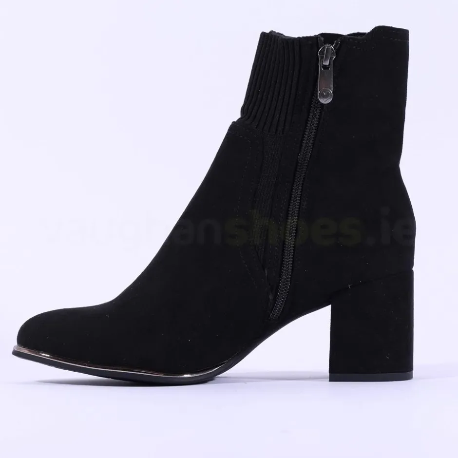 Women Marco Tozzi Delo Block Heel Sock Boot - Black