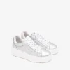 Women NeroGiardini Diamante Trim Trainer - Silver Leather