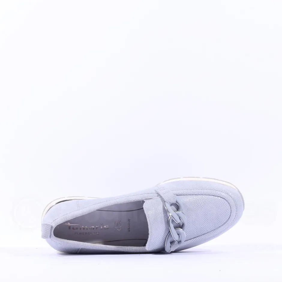 Women Tamaris Diona Slip On Link Wedge - Light Blue