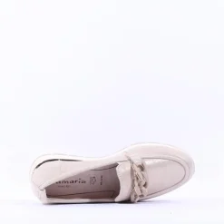 Women Tamaris Diona Slip On Link Wedge - Champagne