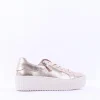Women Gabor Dolly High Platform Zip Trainer - Metallic Leather