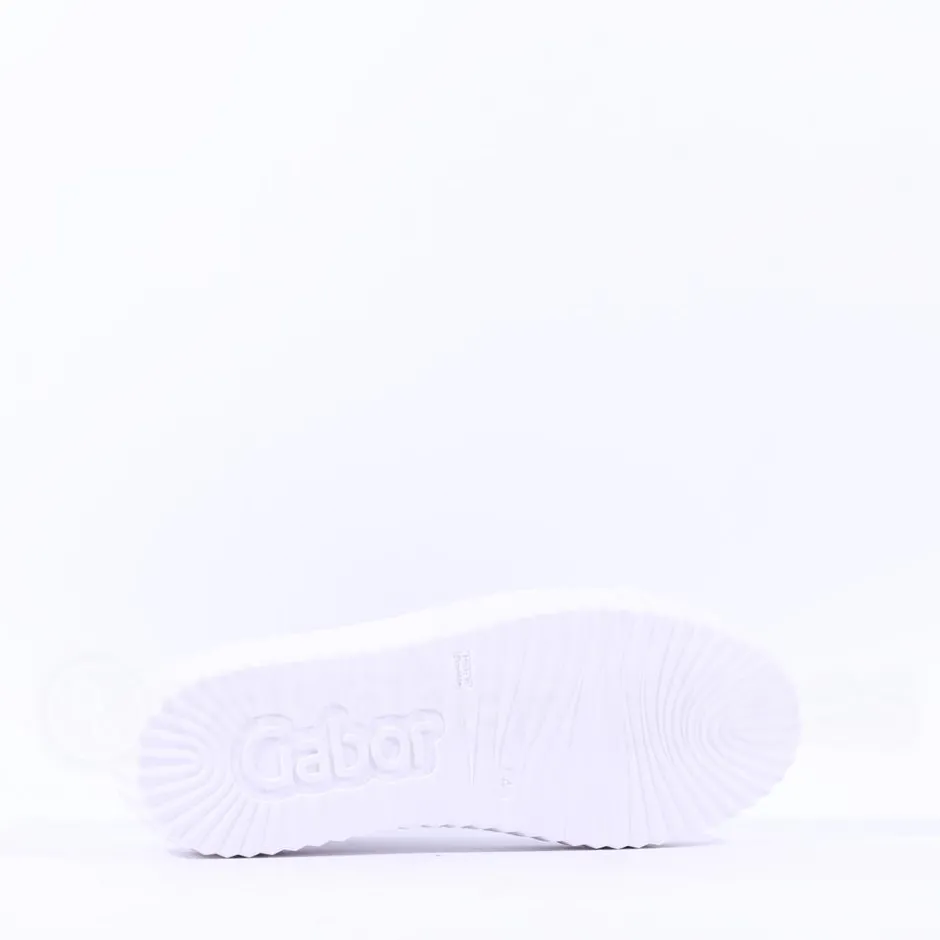 Women Gabor Dolly High Platform Zip Trainer - Silver Leather